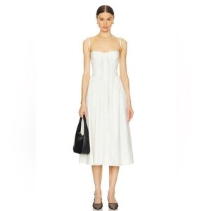 LPA Cream Sleeveless Sweetheart Midi Sundress